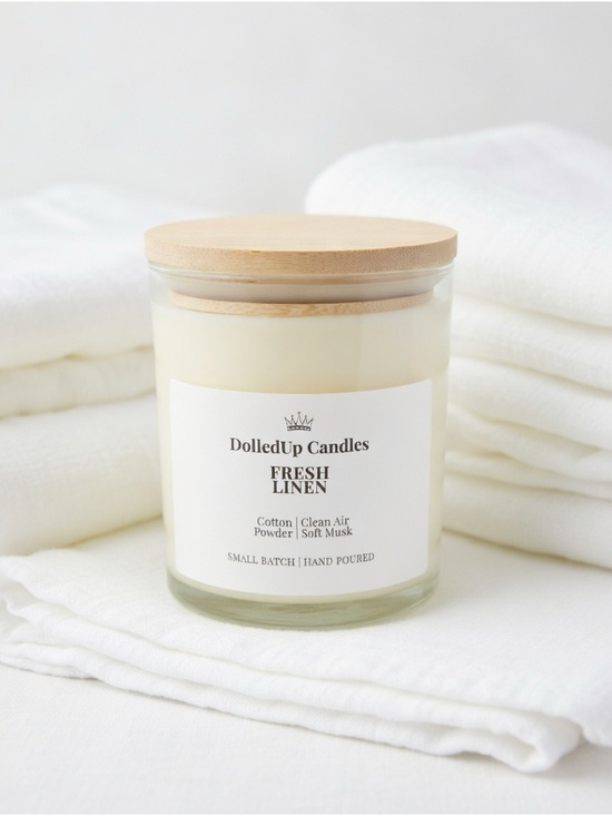 Handmade Other - 9oz Fresh Linen Soy Wax Candle | Clean Cotton Sheets Scent